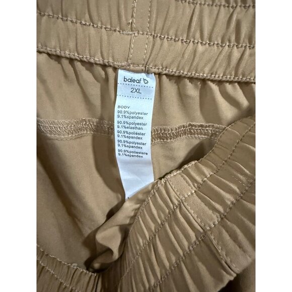 Baleaf Mens Lightweight Quick-Dry Cargo Pants 2XL Tan With Elastic Waist - Picture 4 of 5